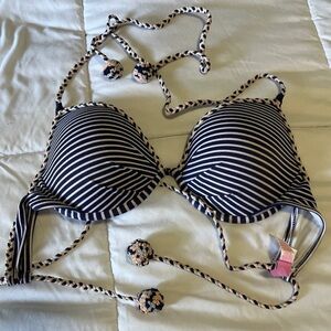 Victoria’s Secret Striped Bikini Top with Braided Straps